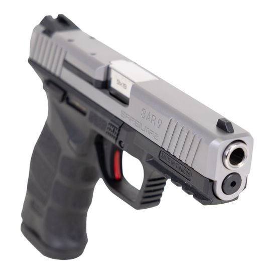 SAR USA SAR9 4.4" 9mm 17rd O.R. Pistol, Black/SS - SAR9RDST