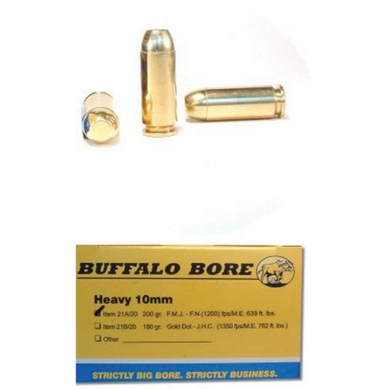 Buffalo Bore Heavy 10mm Auto 200 grain Full Metal Jacket Flat Nose