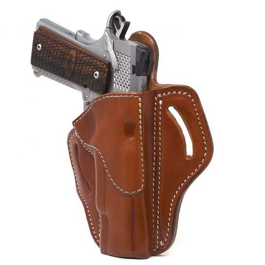 1791 Gunleather BH1 Right Hand 4" to 5" Barrel 1911 OWB Open-Top Holster, Classic Brown - BH1-CBR-R