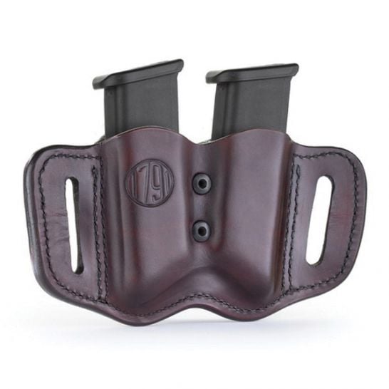 1791 Gunleather MAG F Double Magazine Carrier, Signature Brown - MAGF22SBRA
