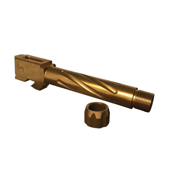 Rival Arms 9mm Dropin Threaded Barrel for Glock 19 Pistol, Bronze PVD