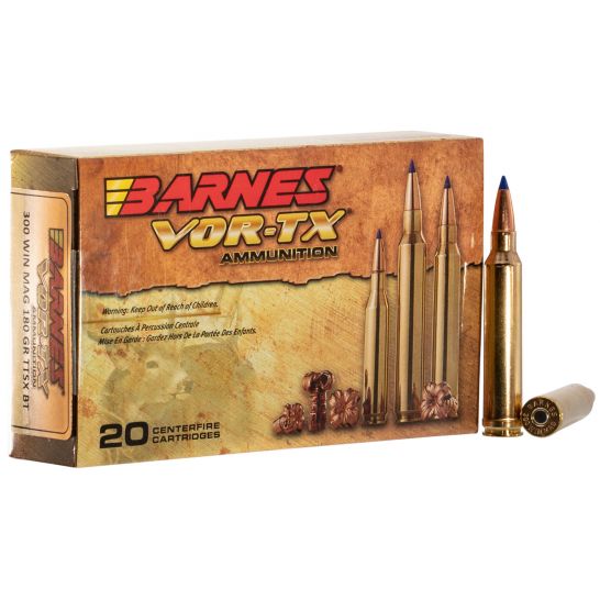 Barnes Bullets Vor Tx 180 Gr Tipped Tsx Boat Tail 300 Win Mag