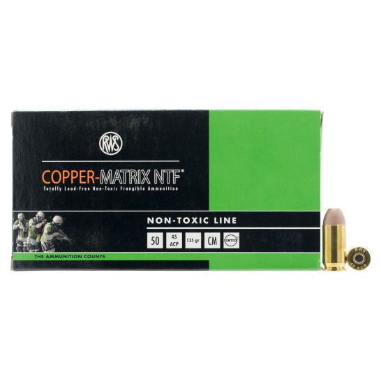 Geco RWS Copper Matrix 135 gr Non-Toxic Frangible .45 ACP Ammo, 50/box ...