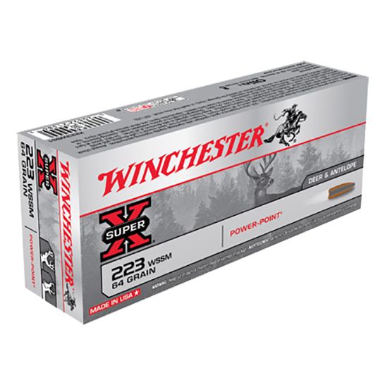 Winchester Ammunition SuperX 64 gr PowerPoint .223 WSSM Ammo, 20/box