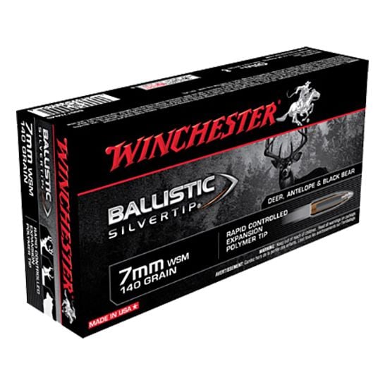 Winchester Ammunition Ballistic Silvertip 140 gr Polymer Tip 7mm WSM Ammo, 20/box SBST7MMS