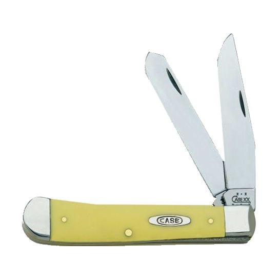 Case Yellow Synthetic Chrome Vanadium Trapper Folder Knife 00161