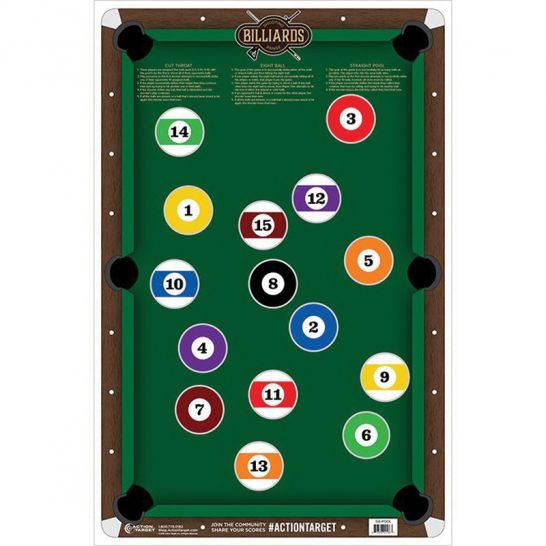 Action Target 23" x 35" Billiards Target, MultiColor, 100/box GSPOOL100 Palmetto State Armory