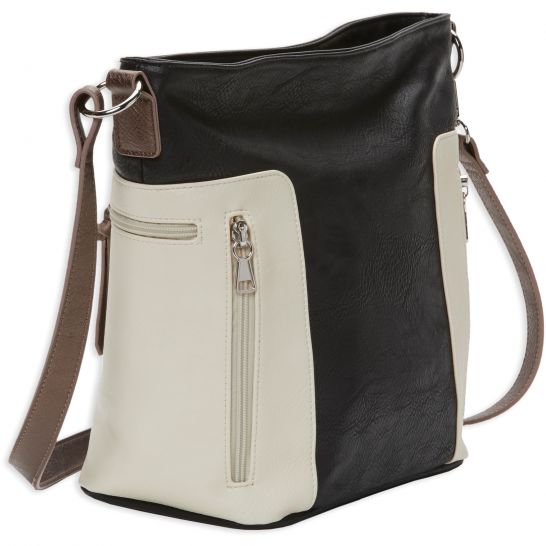 Bulldog Cases Convertible Hobo/Crossbody Style Purse w/ Holster, Black/Tan BDP070 Palmetto