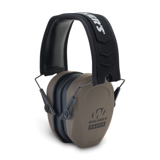 Walkers Game Ear Razor Slim 27 dB Over the Head Passive Earmuff, Flat Dark Earth GWPRSMPASFDE