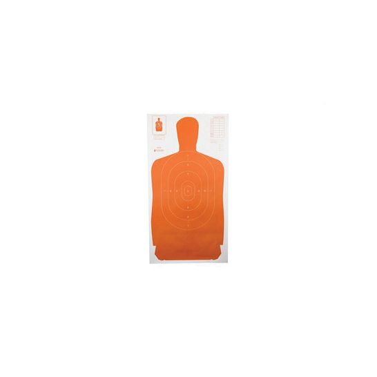 Action Target B-27S 24"x45" Standard Target w/ Full Size Orange Silhouette, 100/Box - B-27SORANGE-100
