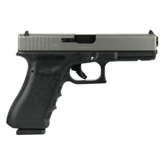 Glock G17 Gen3 Custom Two-Tone Black/Silver Standard 9mm 4.49