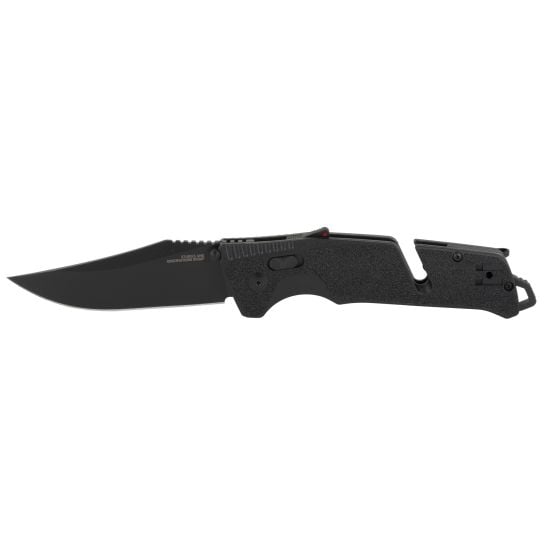 SOG Knives Trident AT 3.7" Clip Point Folding Knife, Black