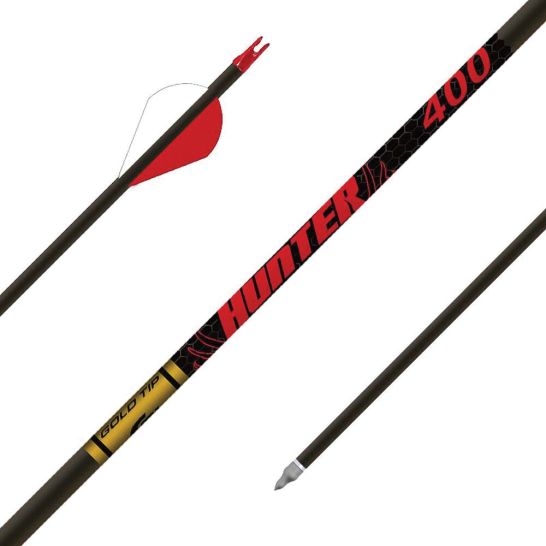 Gold Tip Hunter 30″ 7.30 GPI 500 Spine Hunting Arrow, Black Pack of 6