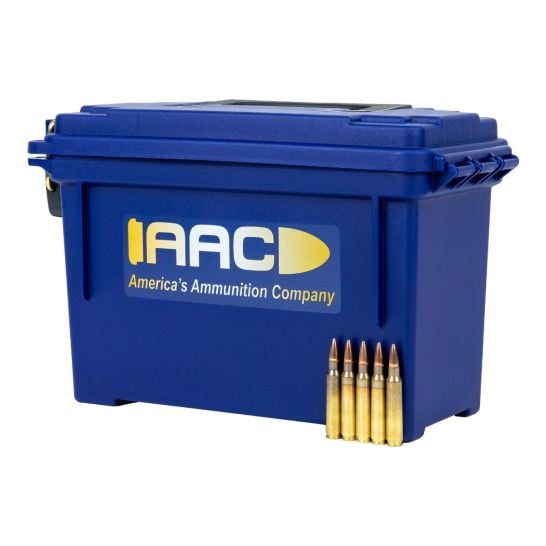 AAC 5.56 NATO 75 Grain BTHP Match 250rd With AAC Blue 30 Cal Ammo Can