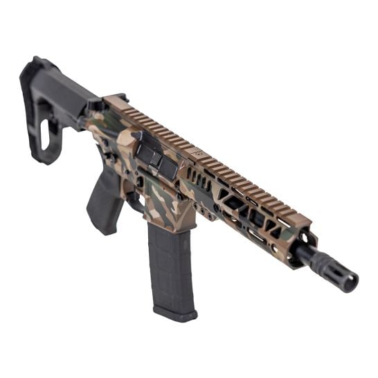 PSA Custom 8.5" PL 300AAC 1/7 Nitride 7" M-Lok Pistol W/ PSA Custom 3.5lb Flat FCG, Coyote Woodland