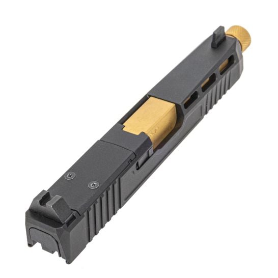 PSA Dagger Complete SW2 RMR Slide Assembly W/ Gold Barrel, Black