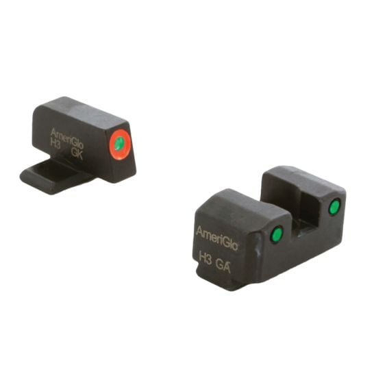 Ameriglo Night Sight Set Front/Rear, Green/Orange/Green/Black