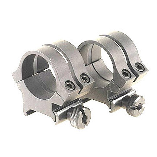 Weaver Quad Lock 1" High Rings Silver 49056 Palmetto State Armory