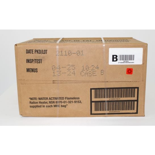 US War Fighter Military MRE (Meals Ready-To-Eat) 12 MRE Per Case - CASE B