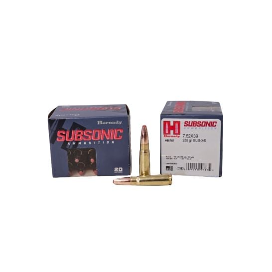 Hornady Subsonic 7.62x39mm Ammunition, 20 Rounds Sub-X 255Gr - 80787