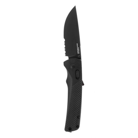 SOG Flash AT Blackout Partially Serrated Straight Back Folding Knife Black Palmetto State Armory