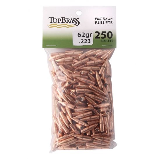 Top Brass .223 62 gr FMJ 250 Pull Down Bullets JB01200PD250