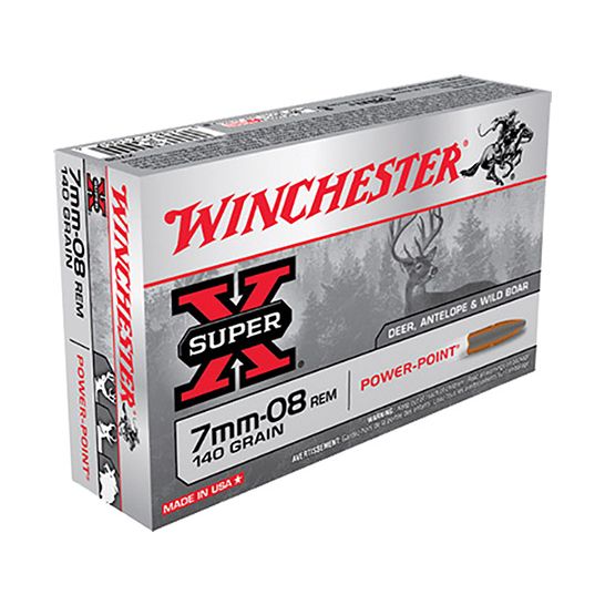 Winchester 7mm08 140gr PowerPoint SuperX Ammunition 20rds X708