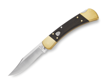Buck 110 Auto Folding Clip Point Knife, Ebony Wood - 0110BRSA-B