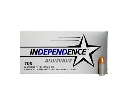 Independence 115gr 9mm FMJ Aluminum Case Ammo (100 Round Box) - IAL9115100