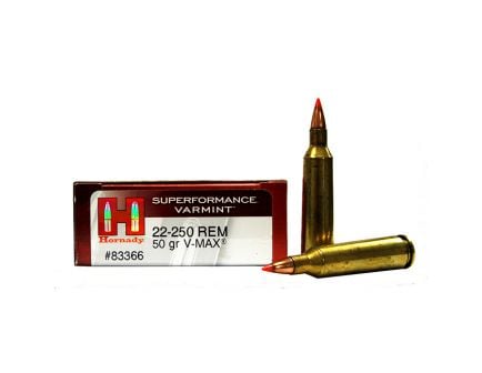 Hornady .22-250 50gr V-MAX Superformance Centerfire Ammunition 20rds - 83366