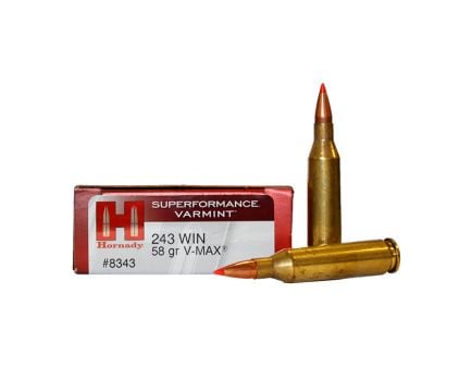 Hornady .243 Win 58gr V-MAX Superformance Varmint Centerfire Ammunition 20rds - 8343