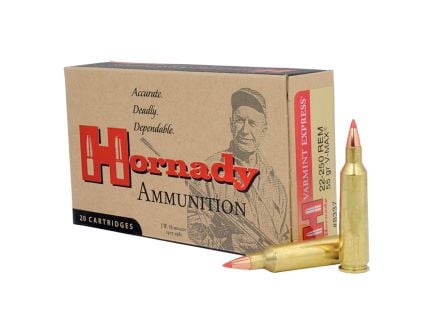 Hornady .22-250 Rem 55gr V-MAX Varmint Express Centerfire Ammunition 20rds - 8337