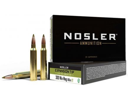 Nosler 300 Win Mag 180 grain E-Tip Lead-Free Rifle Ammo, 20/Box - 40038