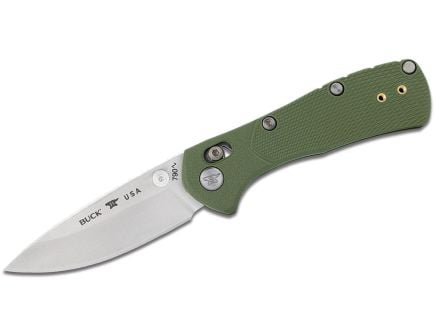 Buck Mini Range Pro Folding Drop Point Knife, Green - 0790GRS1-B