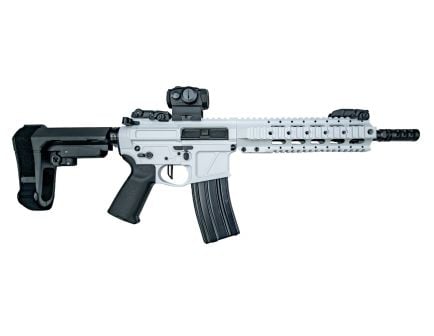 PSA Custom 10.5" .223 Wylde Billet AR-15 Pistol W/3.5lb Flatbow FCG, Mbus, Romeo 5 Red Dot - Snow