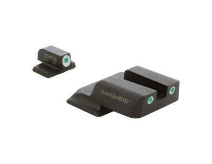 Ameriglo Classic 3-Dot Tritium Sight Set Front/Rear, Green/White/Green/White