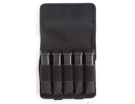 Tuff Products 7065 Tuff Original In-Line 5-In-Line Double Stack Magazine Pouch Fits Glock G17, Black