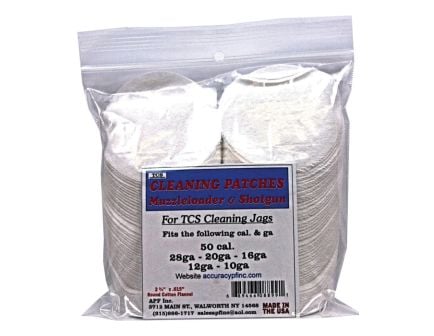 TCS .50 Cal/28 Gauge/20 Gauge/12 Gauge 2.75" x 0.01" Round Cleaning Patch, Bag of 130