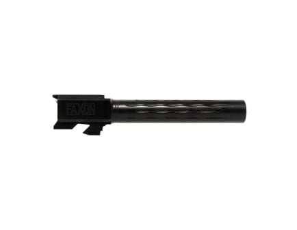 Faxon Firearms Button Rifled Flame Fluted Drop-In Barrel 9mm Fits Glock Gen 2-4 G17 Full-Size, Black