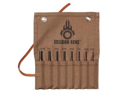 OBSIDIAN ARMS 8-Piece Professional Drive Pin Punch Set, Black