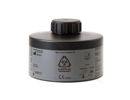 Mira Safety 110mm x 85mm CBRN Gas Mask Filter, Black