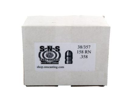 SNS Cast Bullets .38 Caliber RN Pistol Bullet, 158 gr 0.358" 500rds
