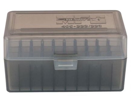 Berrys Bullets 405 .223 Rem/5.56 50 Round Snap-Hinge Ammo Box, Smoke - 40501