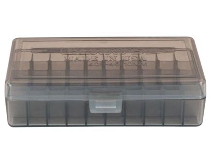 Berrys Bullets 408 .40/.45/10mm 50 Round Snap-Hinge Ammo Box, Smoke - 40801
