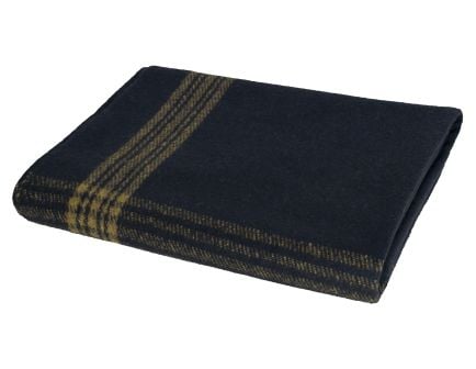 Rothco Striped Outdoor Wool Blanket - Navy Blue - Gold
