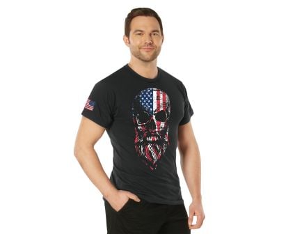 Rothco US Flag Bearded Skull T-Shirt