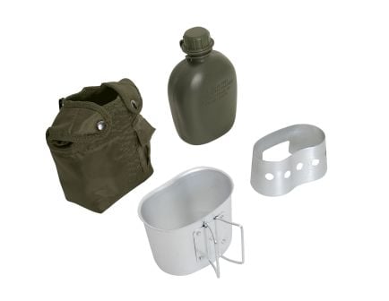 Rothco 4 Piece Canteen Kit With Cover, Aluminum Cup Stove - Stand, Olive Drab