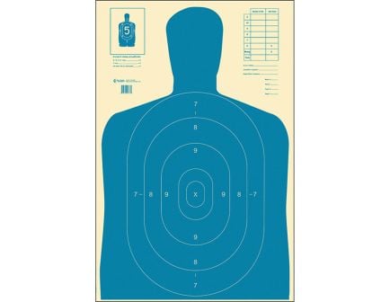 Action Target Qualification Economy Target, Blue/White, 100 Box - B-27E BLUE 100
