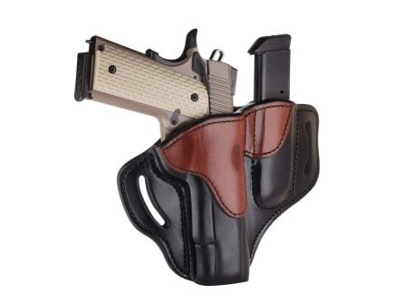 1791 Gunleather BH1M1 4" / 5" 1911 OWB Right Hand Leather Holster, Brown/Black - BH1M1BLBR