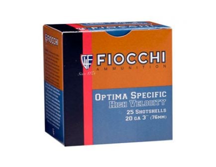 Fiocchi 20ga 2.75" 1oz #8 High Velocity Shotshell Ammunition, 25 Round Box - 20HV8